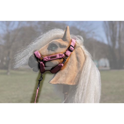 Sada ohlávky a vodítka pro hobby horse – Ružová